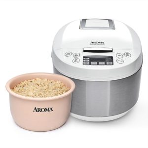 An Aroma Rice Cooker with a Ceramic Pot