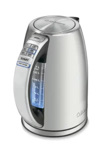 A Cuisinart electric kettle with temperature settings