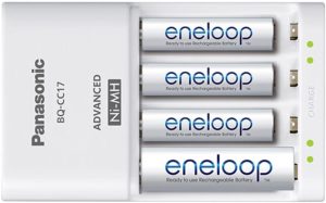 Eneloop rechargeable batteries in charger